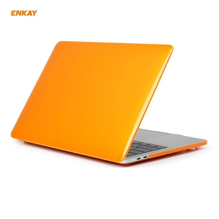 ENKAY 3 in 1 Crystal Laptop Protective Case + US Version TPU Keyboard Film + Anti-dust Plugs Set for MacBook Pro 13.3 inch A1706 / A1989 / A2159 (with Touch Bar)(Orange) - MacBook Pro Cases by ENKAY | Online Shopping South Africa | PMC Jewellery | Buy Now Pay Later Mobicred