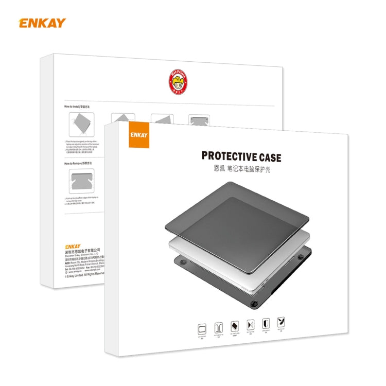 ENKAY 3 in 1 Crystal Laptop Protective Case + US Version TPU Keyboard Film + Anti-dust Plugs Set for MacBook Pro 13.3 inch A1706 / A1989 / A2159 (with Touch Bar)(Grey) - MacBook Pro Cases by ENKAY | Online Shopping South Africa | PMC Jewellery | Buy Now Pay Later Mobicred