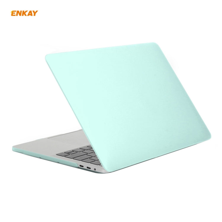 ENKAY 3 in 1 Matte Laptop Protective Case + US Version TPU Keyboard Film + Anti-dust Plugs Set for MacBook Pro 13.3 inch A1708 (without Touch Bar)(Green) - MacBook Pro Cases by ENKAY | Online Shopping South Africa | PMC Jewellery | Buy Now Pay Later Mobicred