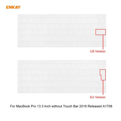 ENKAY 3 in 1 Matte Laptop Protective Case + US Version TPU Keyboard Film + Anti-dust Plugs Set for MacBook Pro 13.3 inch A1708 (without Touch Bar)(Grey) - MacBook Pro Cases by ENKAY | Online Shopping South Africa | PMC Jewellery | Buy Now Pay Later Mobicred