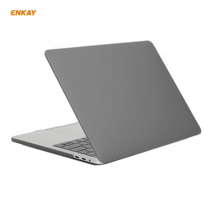 ENKAY 3 in 1 Matte Laptop Protective Case + EU Version TPU Keyboard Film + Anti-dust Plugs Set for MacBook Pro 15.4 inch A1707 & A1990 (with Touch Bar)(Grey) - MacBook Pro Cases by ENKAY | Online Shopping South Africa | PMC Jewellery | Buy Now Pay Later Mobicred