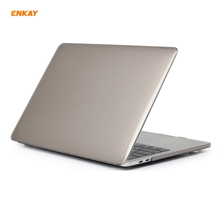 ENKAY 3 in 1  Crystal Laptop Protective Case + EU Version TPU Keyboard Film + Anti-dust Plugs Set for MacBook Pro 15.4 inch A1707 & A1990 (with Touch Bar)(Grey) - MacBook Pro Cases by ENKAY | Online Shopping South Africa | PMC Jewellery | Buy Now Pay Later Mobicred