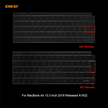 ENKAY 3 in 1 Crystal Laptop Protective Case + US Version TPU Keyboard Film + Anti-dust Plugs Set for MacBook Air 13.3 inch A1932 (2018)(Transparent) - MacBook Air Cases by WIWU | Online Shopping South Africa | PMC Jewellery | Buy Now Pay Later Mobicred