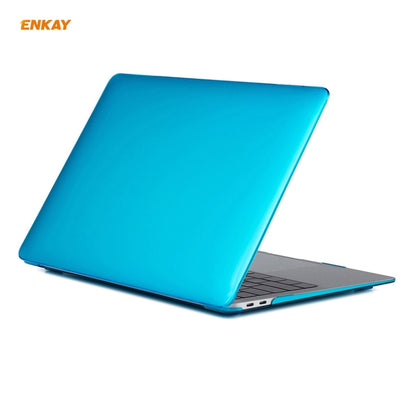 For MacBook Air 13.3 inch A1932 2018 ENKAY 3 in 1 Crystal Laptop Protective Case and EU Version TPU Keyboard Film and Anti-dust Plugs Set(Light Blue) - MacBook Air Cases by ENKAY | Online Shopping South Africa | PMC Jewellery | Buy Now Pay Later Mobicred