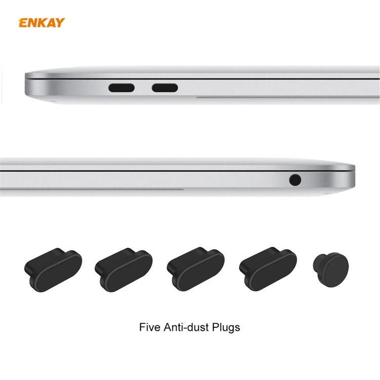 For MacBook Air 13.3 inch A1932 2018 ENKAY 3 in 1 Crystal Laptop Protective Case and EU Version TPU Keyboard Film and Anti-dust Plugs Set(Dark Blue) - MacBook Air Cases by ENKAY | Online Shopping South Africa | PMC Jewellery | Buy Now Pay Later Mobicred