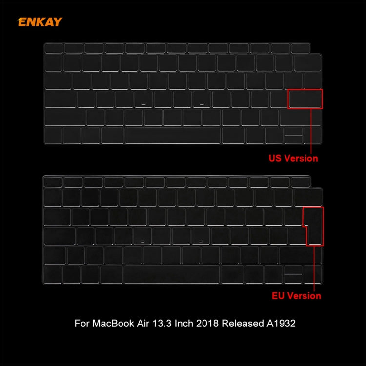 ENKAY 3 in 1 Matte Laptop Protective Case + US Version TPU Keyboard Film + Anti-dust Plugs Set for MacBook Air 13.3 inch A1932 (2018)(Black) - MacBook Air Cases by ENKAY | Online Shopping South Africa | PMC Jewellery | Buy Now Pay Later Mobicred