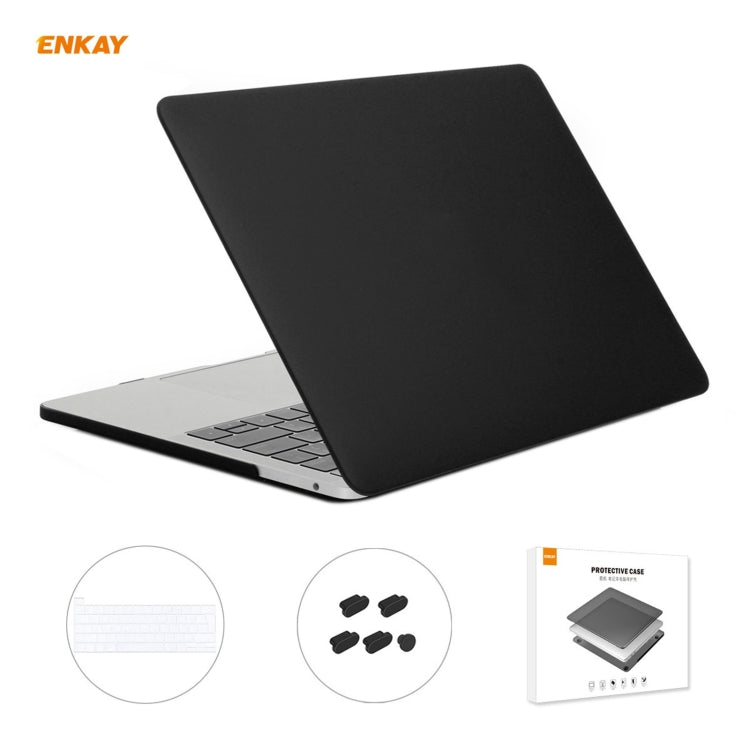 ENKAY 3 in 1 Matte Laptop Protective Case + EU Version TPU Keyboard Film + Anti-dust Plugs Set for MacBook Pro 13.3 inch A2251 & A2289 & A2338 (with Touch Bar)(Black) - MacBook Pro Cases by ENKAY | Online Shopping South Africa | PMC Jewellery | Buy Now Pay Later Mobicred