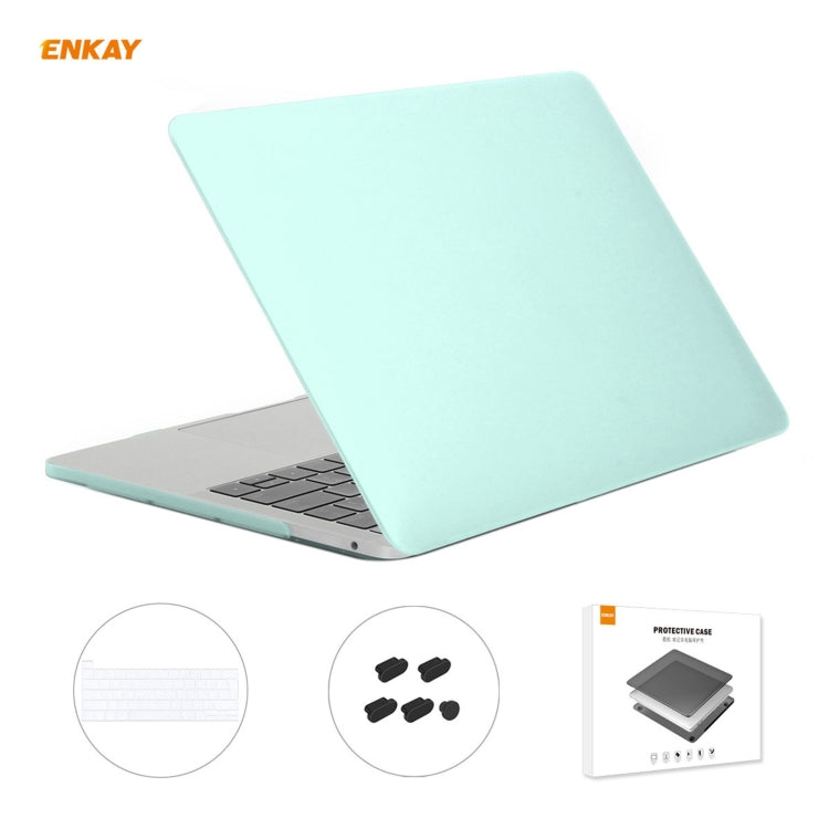 ENKAY 3 in 1 Matte Laptop Protective Case + EU Version TPU Keyboard Film + Anti-dust Plugs Set for MacBook Pro 13.3 inch A2251 & A2289 & A2338 (with Touch Bar)(Green) - MacBook Pro Cases by ENKAY | Online Shopping South Africa | PMC Jewellery | Buy Now Pay Later Mobicred