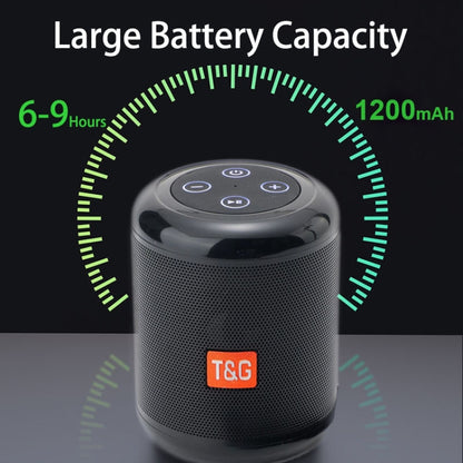 T&G TG519 TWS HiFi Portable Bluetooth Speaker Subwoofer Outdoor Wireless Column Speakers Support TF Card / FM / 3.5mm AUX / U Disk / Hands-free Call(Gray) - Desktop Speaker by T&G | Online Shopping South Africa | PMC Jewellery | Buy Now Pay Later Mobicred