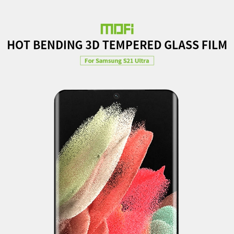 For Samsung Galaxy S21 Ultra 5G MOFI 9H 3D Explosion Proof Hot Bending Full Screen Covered Tempered Glass Film(Black) - Galaxy Tempered Glass by MOFI | Online Shopping South Africa | PMC Jewellery | Buy Now Pay Later Mobicred