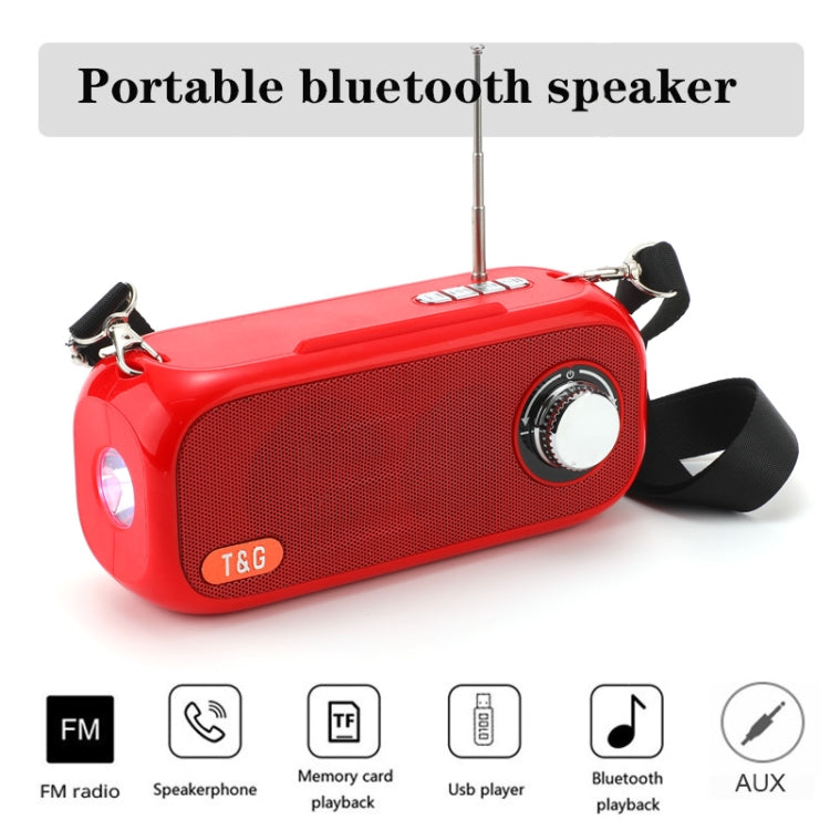 T&G TG613 TWS Solar Portable Bluetooth Speakers with LED Flashlight, Support TF Card / FM / AUX / U Disk(Green) - Desktop Speaker by T&G | Online Shopping South Africa | PMC Jewellery | Buy Now Pay Later Mobicred