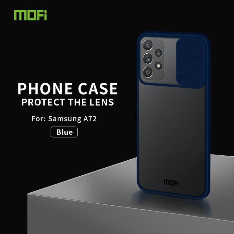 For Samsung Galaxy A72 5G / 4G MOFI Xing Dun Series Translucent Frosted PC + TPU Privacy Anti-glare Shockproof All-inclusive Protective Case(Blue) - Galaxy Phone Cases by MOFI | Online Shopping South Africa | PMC TechLife