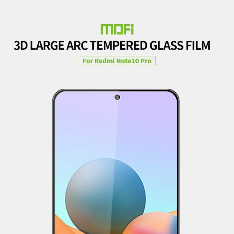 For Xiaomi Redmi Note 10 Pro / Note 10 Pro Max MOFI 9H 3D Explosion-proof Curved Screen Tempered Glass Film(Black) -  by MOFI | Online Shopping South Africa | PMC Jewellery