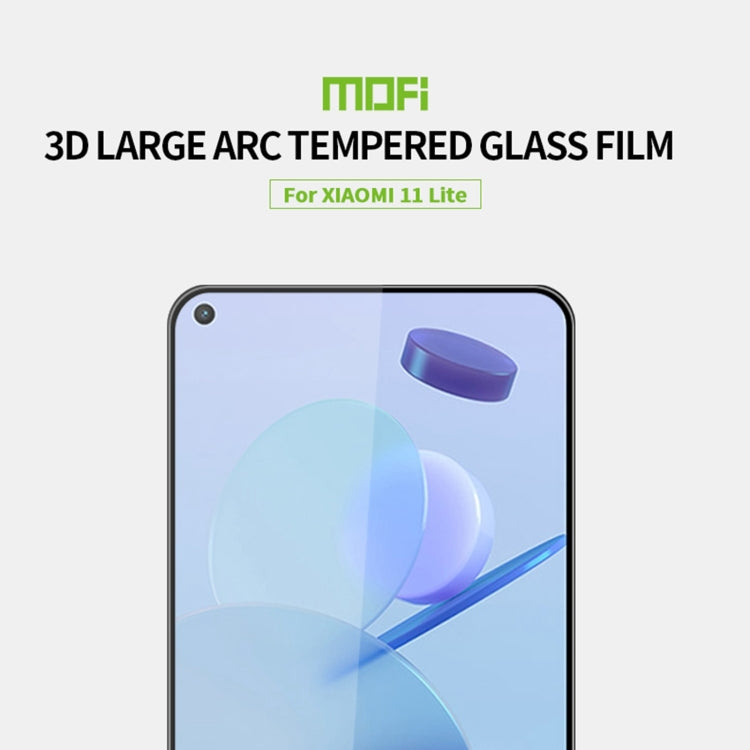 For Xiaomi Mi 11 Lite MOFI 9H 3D Explosion-proof Curved Screen Tempered Glass Film(Black) -  by MOFI | Online Shopping South Africa | PMC Jewellery