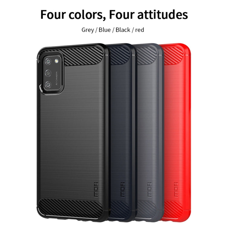 For Samsung Galaxy A02s/M02s/F02s(US Version) MOFI Gentleness Series Brushed Texture Carbon Fiber Soft TPU Case(Red) - Galaxy Phone Cases by MOFI | Online Shopping South Africa | PMC Jewellery