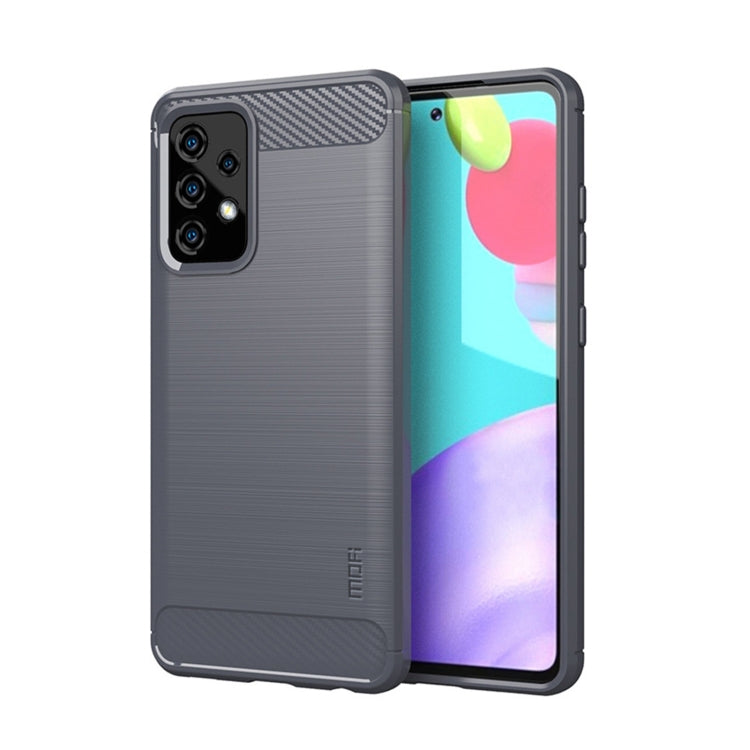 For Samsung Galaxy A52 5G/4G MOFI Gentleness Series Brushed Texture Carbon Fiber Soft TPU Case(Grey) - Galaxy Phone Cases by MOFI | Online Shopping South Africa | PMC Jewellery