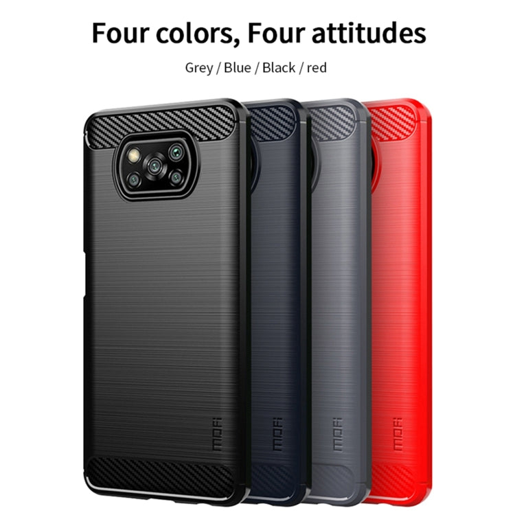 For Xiaomi POCO X3 / X3 NFC MOFI Gentleness Series Brushed Texture Carbon Fiber Soft TPU Case(Black) - Xiaomi Cases by MOFI | Online Shopping South Africa | PMC Jewellery