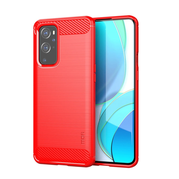 For OnePlus 9 Pro MOFI Gentleness Series Brushed Texture Carbon Fiber Soft TPU Case(Red) - OnePlus Cases by MOFI | Online Shopping South Africa | PMC Jewellery | Buy Now Pay Later Mobicred