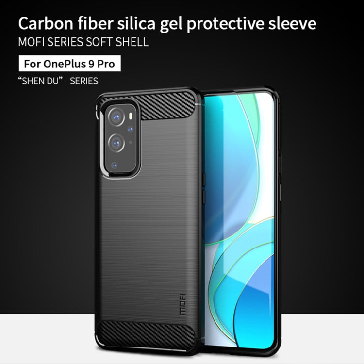 For OnePlus 9 Pro MOFI Gentleness Series Brushed Texture Carbon Fiber Soft TPU Case(Red) - OnePlus Cases by MOFI | Online Shopping South Africa | PMC Jewellery | Buy Now Pay Later Mobicred