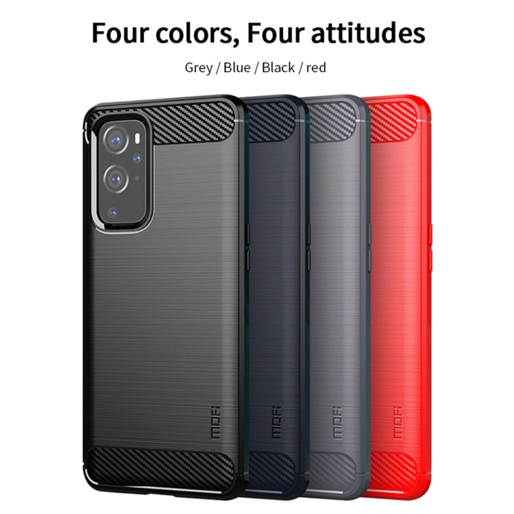 For OnePlus 9 Pro MOFI Gentleness Series Brushed Texture Carbon Fiber Soft TPU Case(Red) - OnePlus Cases by MOFI | Online Shopping South Africa | PMC Jewellery | Buy Now Pay Later Mobicred