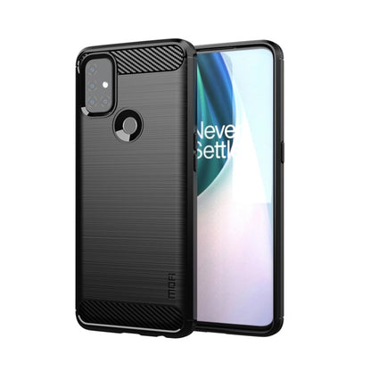 For OnePlus Nord N10 5G MOFI Gentleness Series Brushed Texture Carbon Fiber Soft TPU Case(Black) - OnePlus Cases by MOFI | Online Shopping South Africa | PMC Jewellery