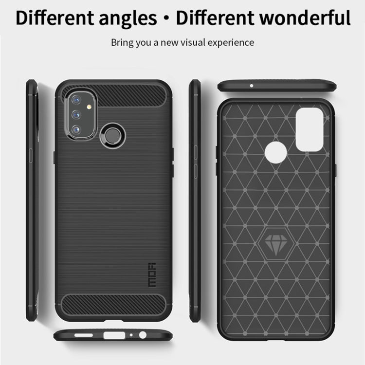 For OnePlus Nord N100 MOFI Gentleness Series Brushed Texture Carbon Fiber Soft TPU Case(Black) - OnePlus Cases by MOFI | Online Shopping South Africa | PMC Jewellery