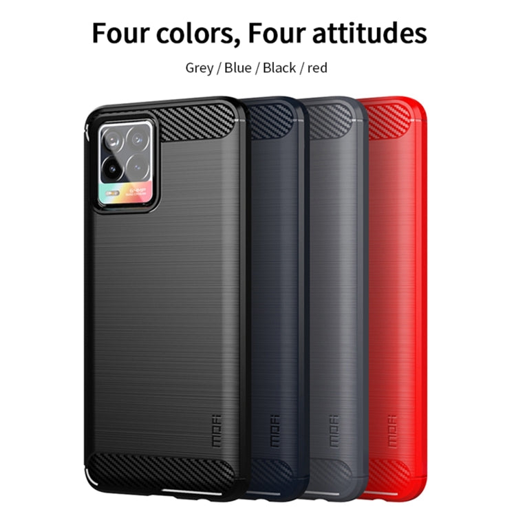 For OPPO Realme 8 / 8 Pro MOFI Gentleness Series Brushed Texture Carbon Fiber Soft TPU Case(Red) - Realme Cases by MOFI | Online Shopping South Africa | PMC Jewellery