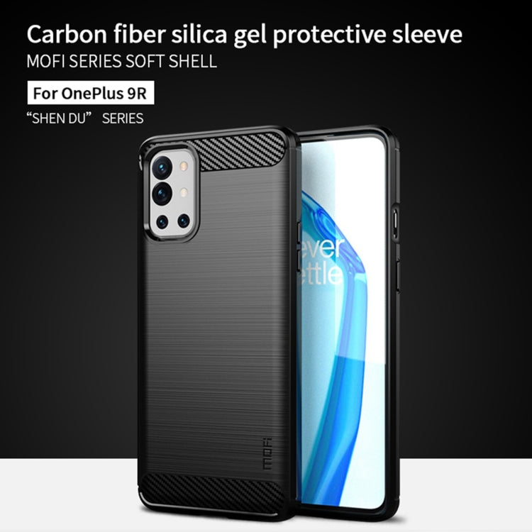 For OnePlus 9R MOFI Gentleness Series Brushed Texture Carbon Fiber Soft TPU Case(Gray) - OnePlus Cases by MOFI | Online Shopping South Africa | PMC Jewellery