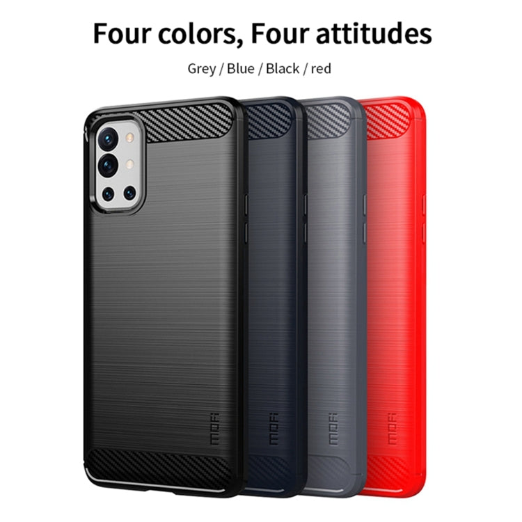 For OnePlus 9R MOFI Gentleness Series Brushed Texture Carbon Fiber Soft TPU Case(Red) - OnePlus Cases by MOFI | Online Shopping South Africa | PMC Jewellery