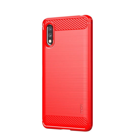 For Sony Xperia ACE ll MOFI Gentleness Series Brushed Texture Carbon Fiber Soft TPU Case(Red) - Sony Cases by MOFI | Online Shopping South Africa | PMC Jewellery