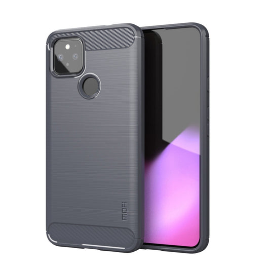 For Google Pixel 5a 5G MOFI Gentleness Series Brushed Texture Carbon Fiber Soft TPU Case(Grey) - Google Cases by MOFI | Online Shopping South Africa | PMC Jewellery