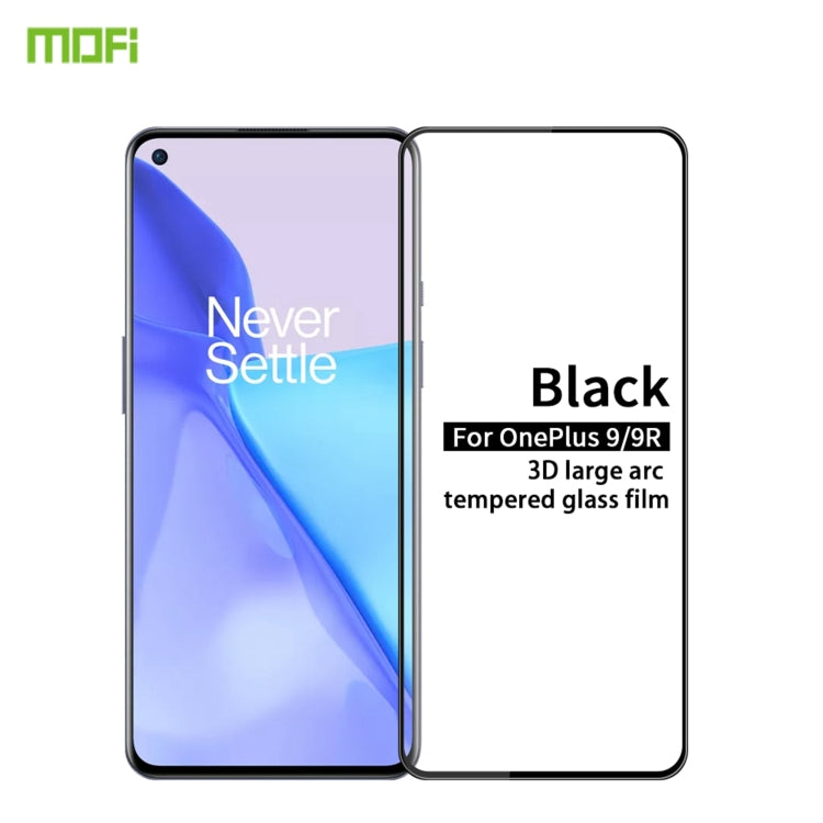 For OnePlus 9 / 9R MOFI 9H 3D Explosion-proof Curved Screen Tempered Glass Film(Black) - OnePlus Tempered Glass by MOFI | Online Shopping South Africa | PMC Jewellery