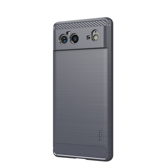 For Google Pixel 6 MOFI Gentleness Series Brushed Texture Carbon Fiber Soft TPU Case(Gray) - Google Cases by MOFI | Online Shopping South Africa | PMC Jewellery | Buy Now Pay Later Mobicred