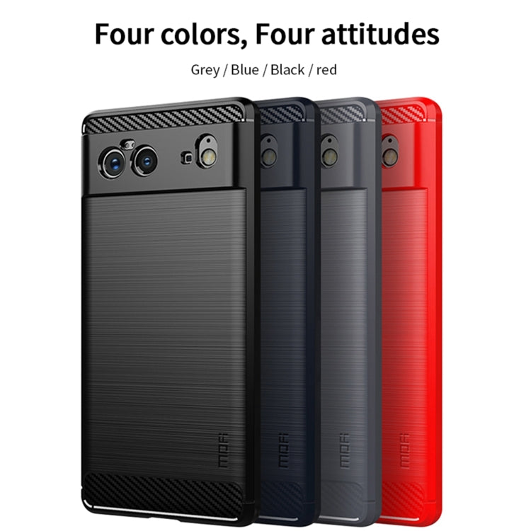 For Google Pixel 6 MOFI Gentleness Series Brushed Texture Carbon Fiber Soft TPU Case(Gray) - Google Cases by MOFI | Online Shopping South Africa | PMC Jewellery