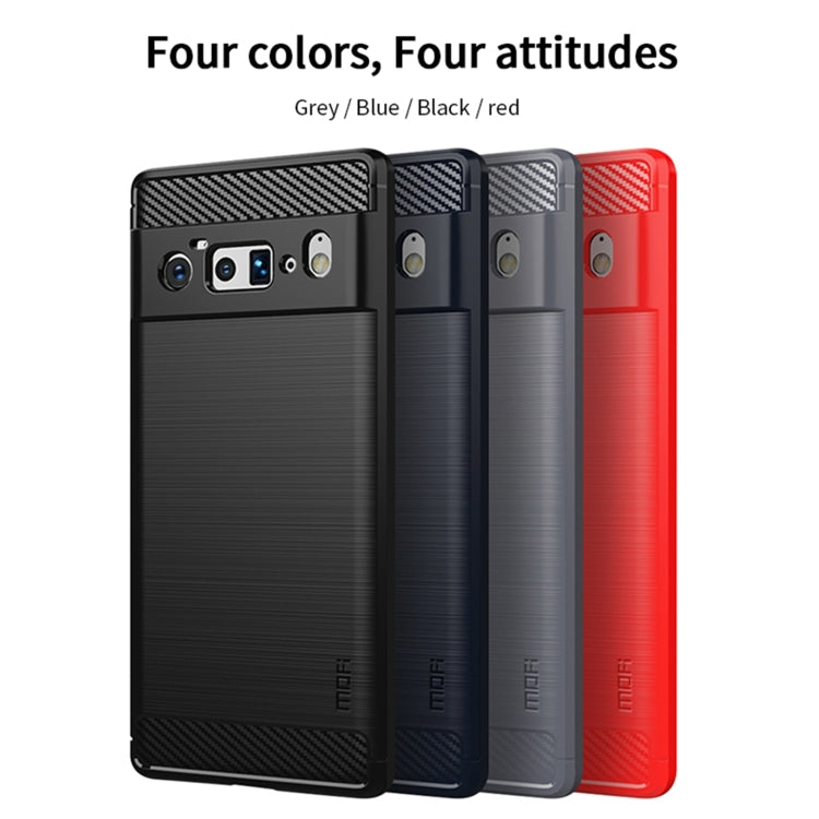 For Google Pixel 6 Pro MOFI Gentleness Series Brushed Texture Carbon Fiber Soft TPU Case(Blue) - Google Cases by MOFI | Online Shopping South Africa | PMC TechLife | Buy Now Pay Later Mobicred