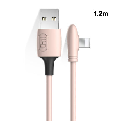 ENKAY Hat-Prince ENK-CB210 2.4A USB to 8 Pin 90 Degree Elbow Silicone Data Sync Fast Charging Cable, Cable Length: 1.2m(Pink) - Normal Style Cable by ENKAY | Online Shopping South Africa | PMC Jewellery | Buy Now Pay Later Mobicred