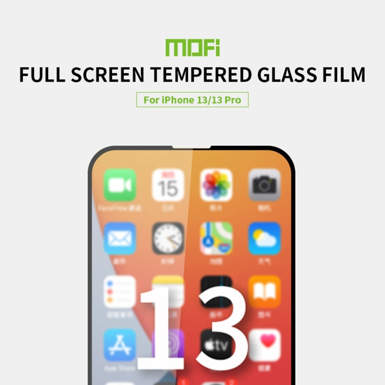 For iPhone 13 / 13 Pro MOFI 9H 2.5D Full Screen Tempered Glass Film(Black) - iPhone 13 Tempered Glass by MOFI | Online Shopping South Africa | PMC TechLife