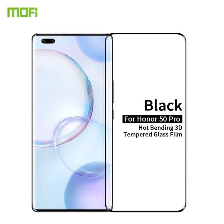 For Honor 50 Pro MOFI 9H 3D Explosion-Proof Hot Bending Full Screen Tempered Glass Film(Black) - Honor Tempered Glass by MOFI | Online Shopping South Africa | PMC Jewellery | Buy Now Pay Later Mobicred