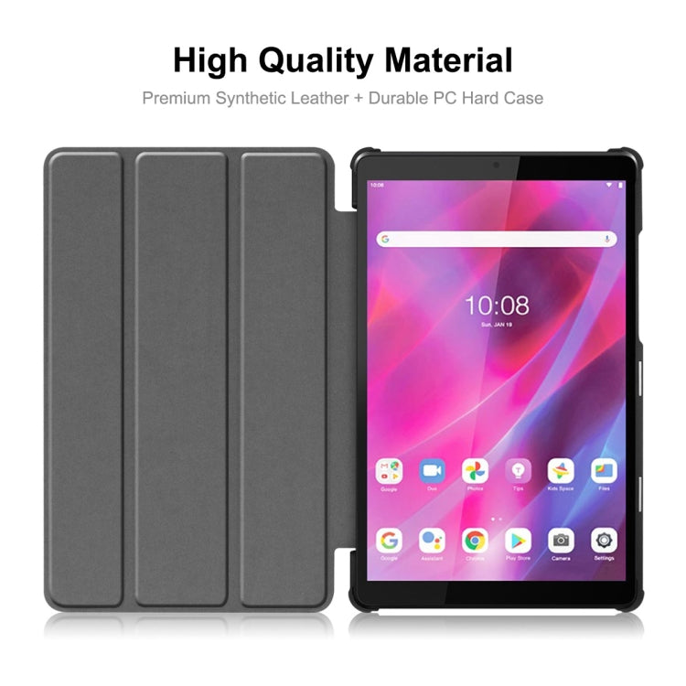 For Lenovo Tab M8 1/2/3 ENKAY Custer Texture Horizontal Flip PU+PC Leather Case with Three-folding Holder(Black) - Lenovo by ENKAY | Online Shopping South Africa | PMC TechLife | Buy Now Pay Later Mobicred