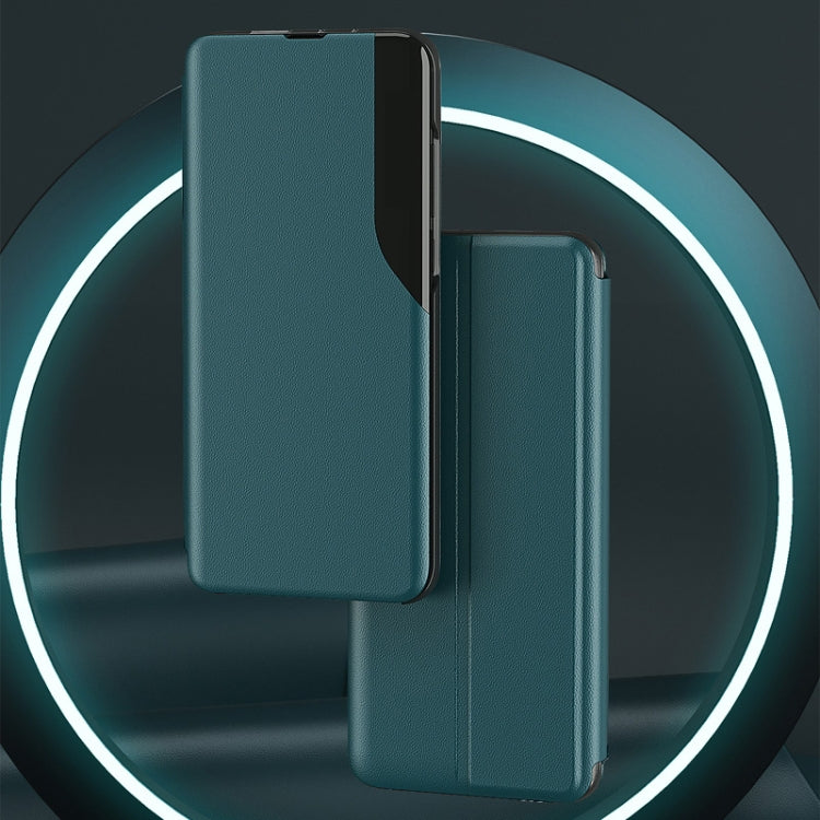 For Samsung Galaxy A22 5G Attraction Flip Holder Leather Phone Case(Blue) - Galaxy Phone Cases by PMC TechLife | Online Shopping South Africa | PMC TechLife