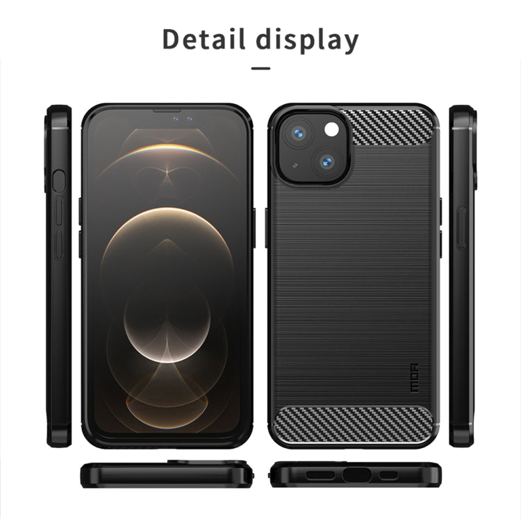 For iPhone 13 MOFI Gentleness Series Brushed Texture Carbon Fiber Soft TPU Case (Red) - iPhone 13 Cases by MOFI | Online Shopping South Africa | PMC TechLife | Buy Now Pay Later Mobicred