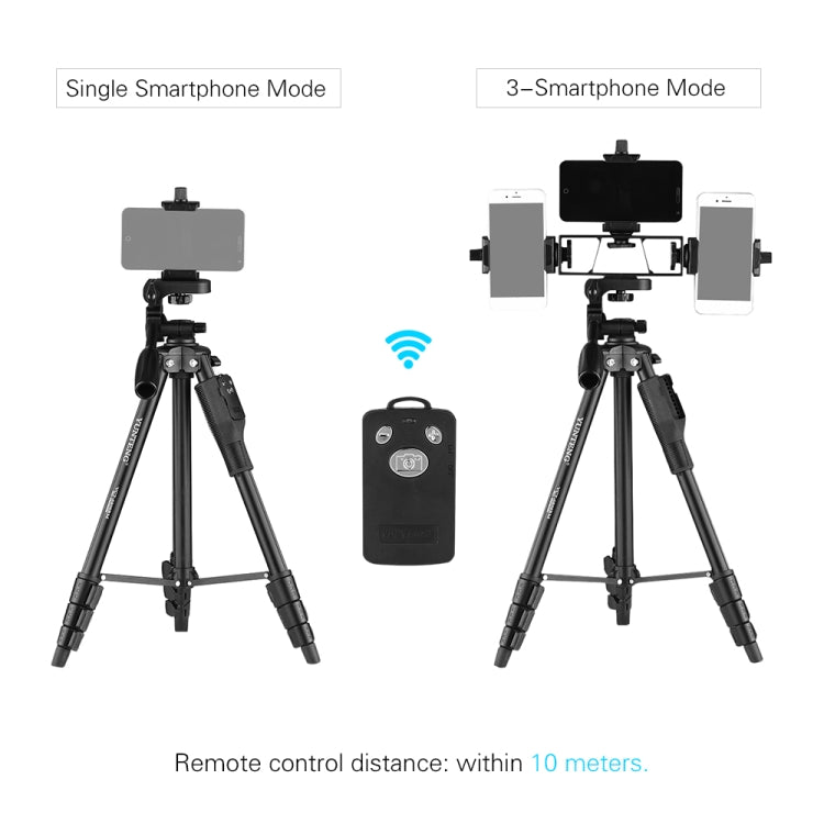 YUNTENG VCT-6808 Multi-Phone Bracket Tripod Mount with Ball Head and Remote Control - free shipping - PMC TechLife - Order now!