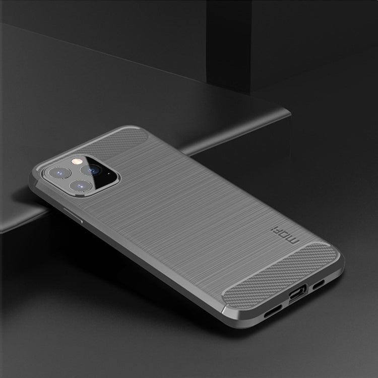 For iPhone 12 / 12 Pro MOF Gentleness Series Brushed Texture Carbon Fiber Soft TPU Case(Gray) - iPhone 12 / 12 Pro Cases by MOFI | Online Shopping South Africa | PMC Jewellery