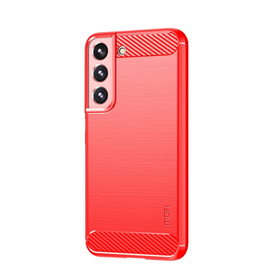 For Samsung Galaxy S22 5G MOFI Gentleness Series Brushed Texture Carbon Fiber Soft TPU Case(Red) - Galaxy S22 5G Cases by MOFI | Online Shopping South Africa | PMC Jewellery