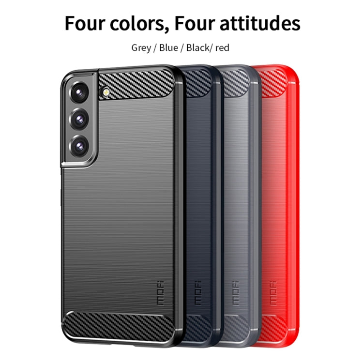 For Samsung Galaxy S22+ 5G MOFI Gentleness Series Brushed Texture Carbon Fiber Soft TPU Case(Red) - Galaxy S22+ 5G Cases by MOFI | Online Shopping South Africa | PMC Jewellery