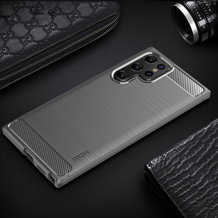 For Samsung Galaxy S22 Ultra 5G MOFI Gentleness Series Brushed Texture Carbon Fiber Soft TPU Case(Gray) - Galaxy S22 Ultra 5G Cases by MOFI | Online Shopping South Africa | PMC Jewellery