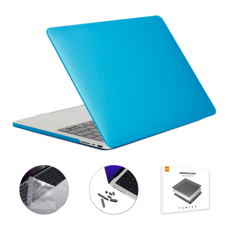 ENKAY Hat-Prince 3 in 1 Matte Laptop Protective Case + TPU Keyboard Film + Anti-dust Plugs Set for MacBook Pro 16.2 inch A2485 2021/A2880 2023, Version:EU Version(Light Blue) - MacBook Pro Cases by ENKAY | Online Shopping South Africa | PMC Jewellery | Buy Now Pay Later Mobicred