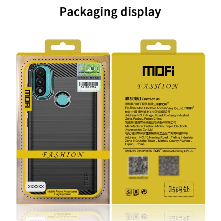 For Motorola Moto E20 / E30 / E40 MOFI Gentleness Series Brushed Texture Carbon Fiber Soft TPU Case(Blue) - Motorola Cases by MOFI | Online Shopping South Africa | PMC Jewellery