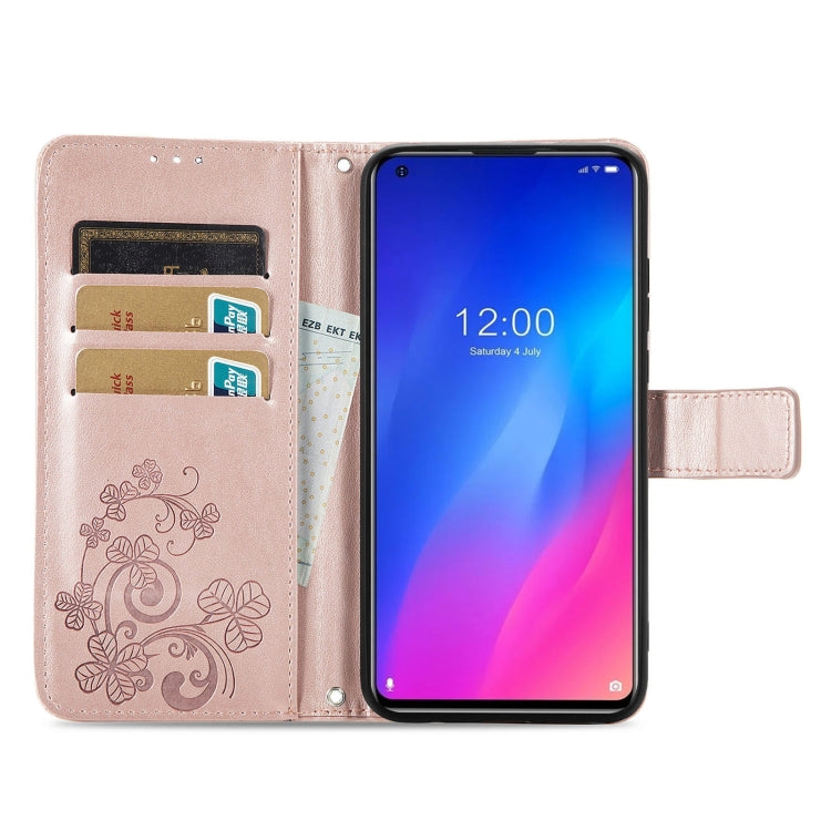 For Doogee N30 Four-leaf Clasp Embossed Buckle Mobile Phone Protection Leather Case(Rose Glod) - More Brand by PMC Jewellery | Online Shopping South Africa | PMC Jewellery | Buy Now Pay Later Mobicred