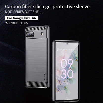 For Google Pixel 6A MOFI Gentleness Brushed Carbon Fiber Soft TPU Case(Black) - Google Cases by MOFI | Online Shopping South Africa | PMC Jewellery